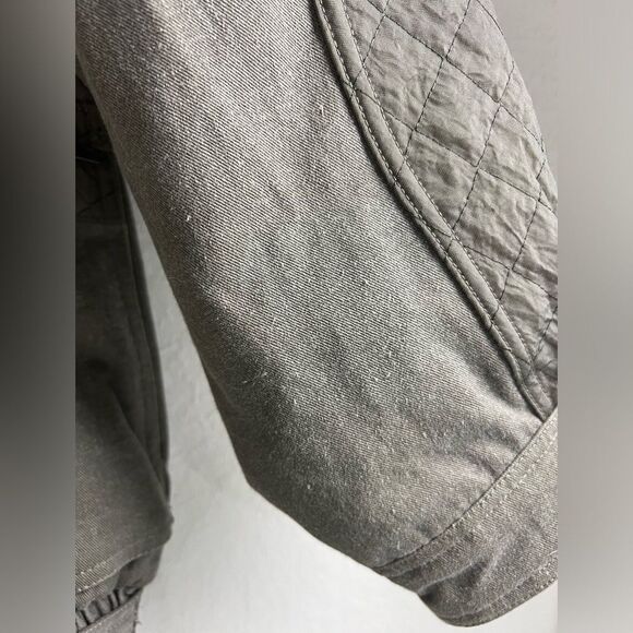 Vintage Eddie Bauer Goose Down Green Quilted Sherpa Shearling Trucker Jacket - Picture 3 of 16